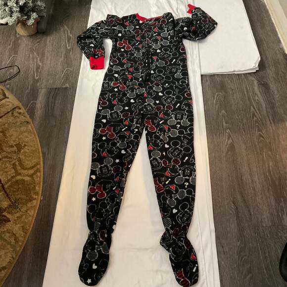 Disney Mickey Mouse One Piece Pajamas Sleepwear Footed (3-5) Juniors Kidcore - Picture 2 of 8